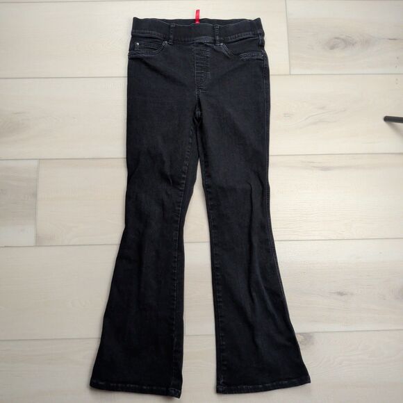 Spanx EveryWear Flare Jeans Womens M Petite Jeggings Bootcut Black M3AORS - Picture 1 of 10